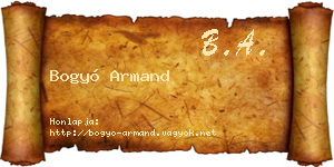 Bogyó Armand névjegykártya